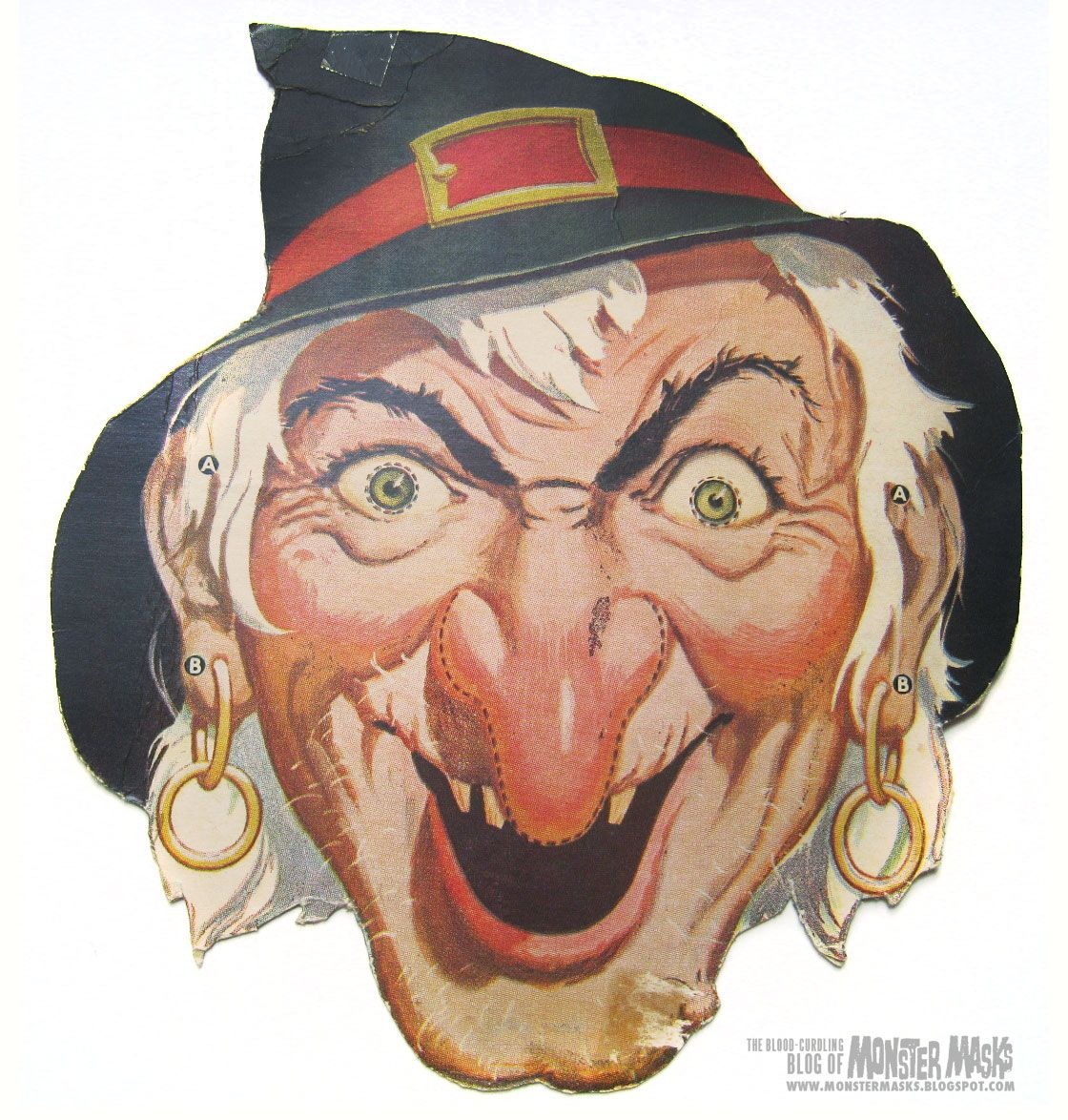 Free Vintage Witch Cut Out Printable Mask #free #printable - Free Printable Halloween Face Masks