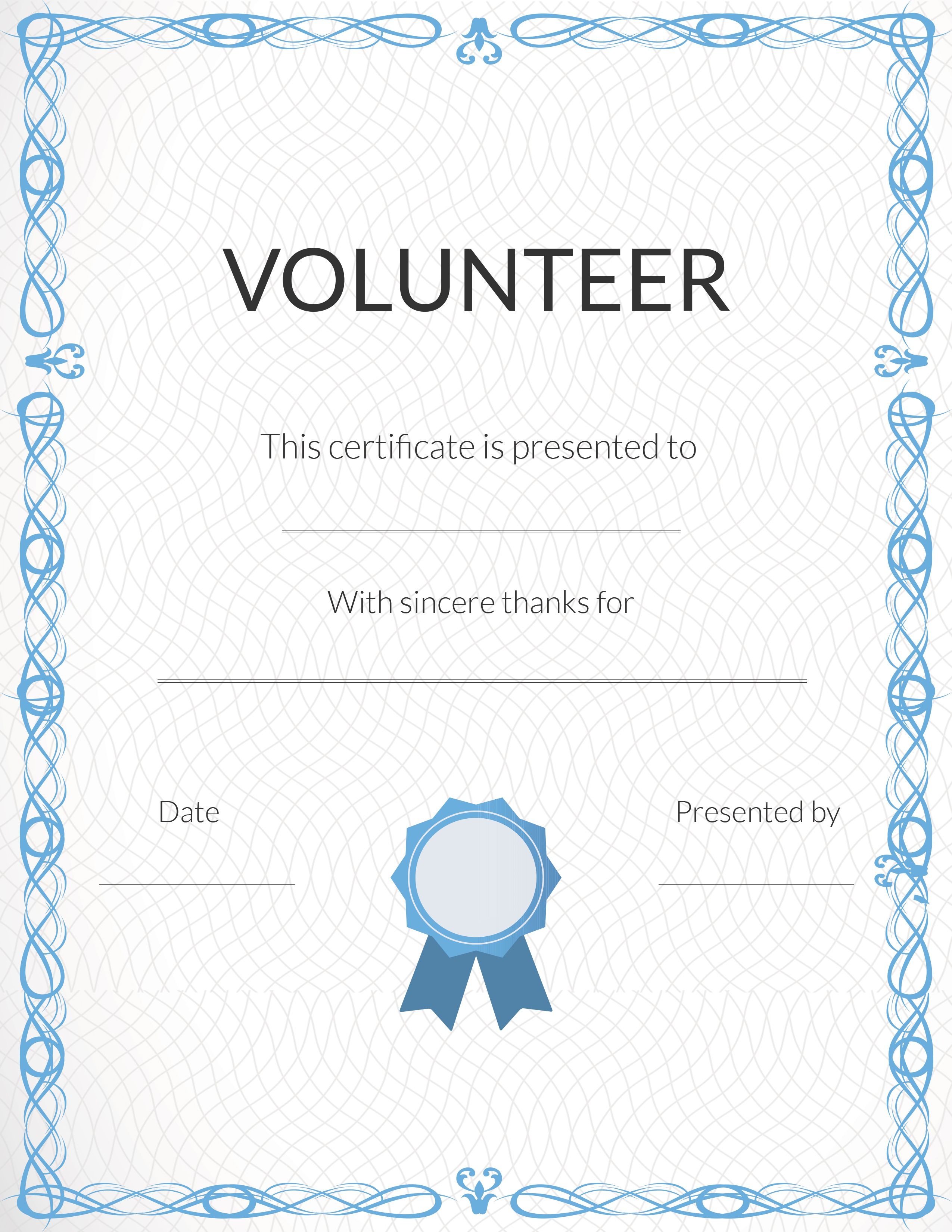 Free Volunteer Appreciation Certificates — Signup - Free Printable Volunteer Certificates Of Appreciation