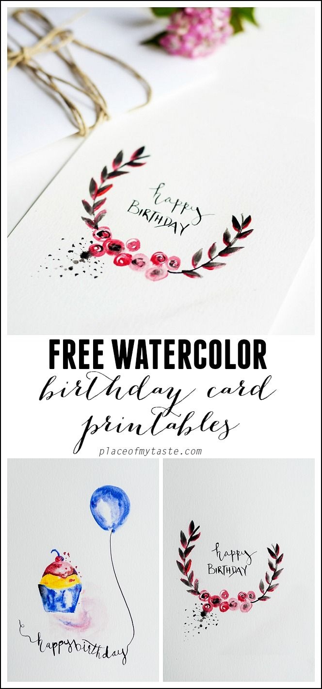 Free Watercolor Birthday Card Printables | Printables | Watercolor - Free Printable Birthday Cards For Mom