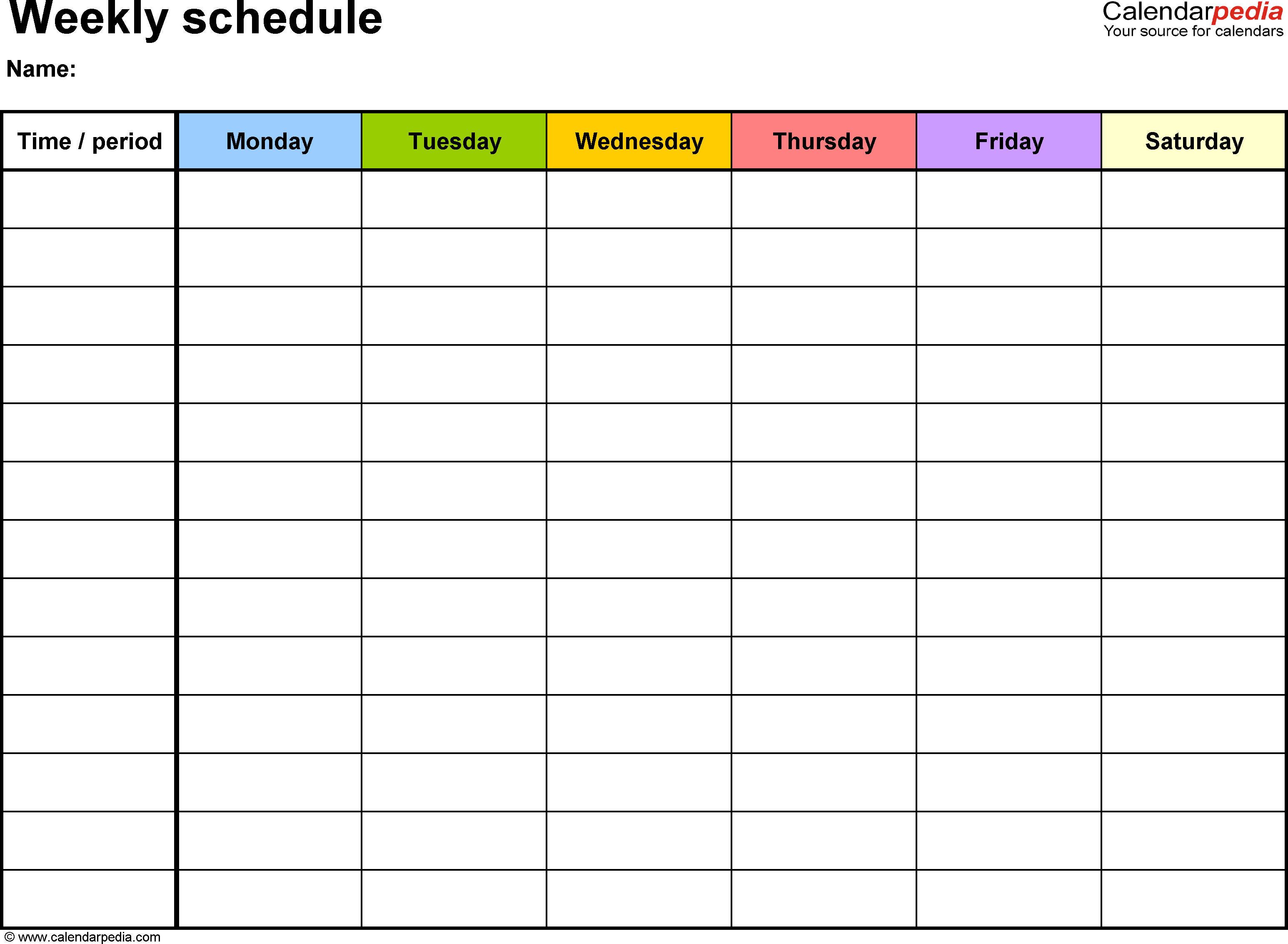 Free Weekly Schedule Templates For Word - 18 Templates - Free Printable Weekly Work Schedule