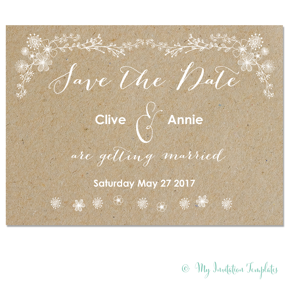 Free Whimsical Save The Dates | Wedding | Save The Date, Backyard - Free Printable Save The Date Invitation Templates