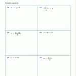 Free Worksheets For Linear Equations (Grades 6 9, Pre Algebra   Free Printable 8Th Grade Algebra Worksheets