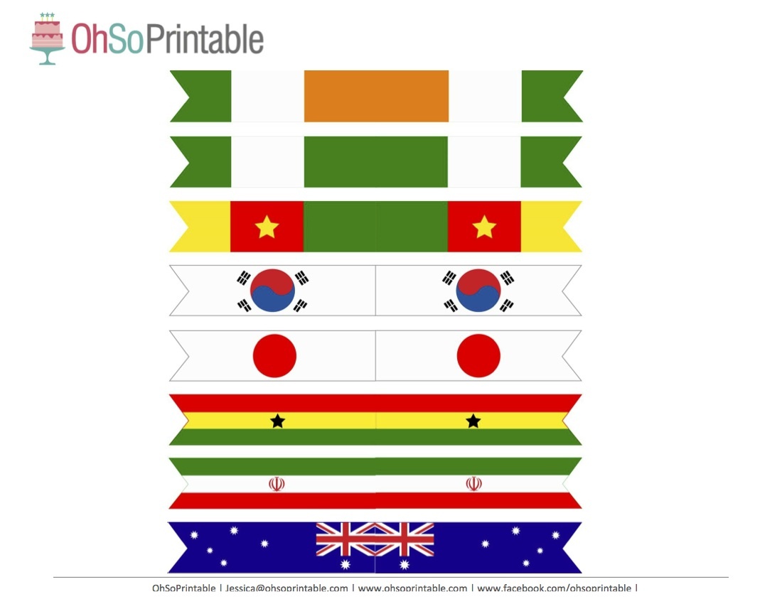 Free World Cup Soccer Printables From Ohsoprintable | Catch My Party - Free Printable Flags From Around The World