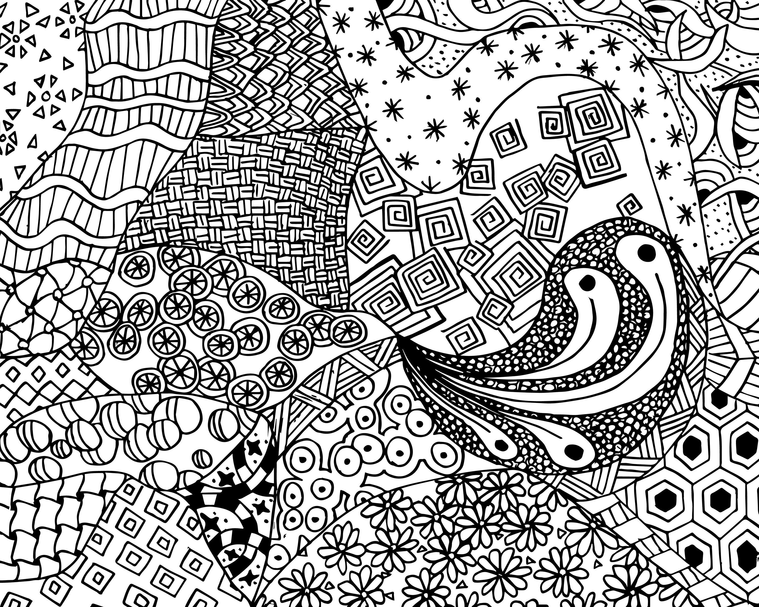 Free Zen Doodle Design Adult Coloring Page | Free Printable Coloring - Free Printable Doodle Patterns