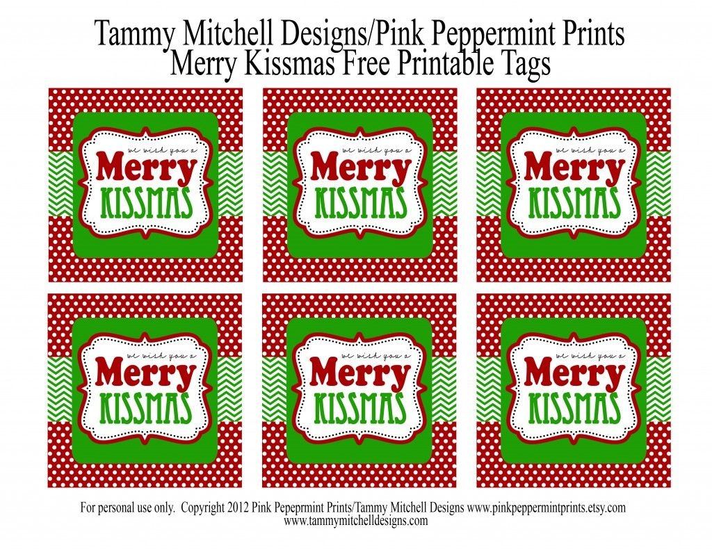 Freebie: Free Printable Christmas Tag: We Wish You A Merry Kissmas - We Wash You A Merry Christmas Free Printable