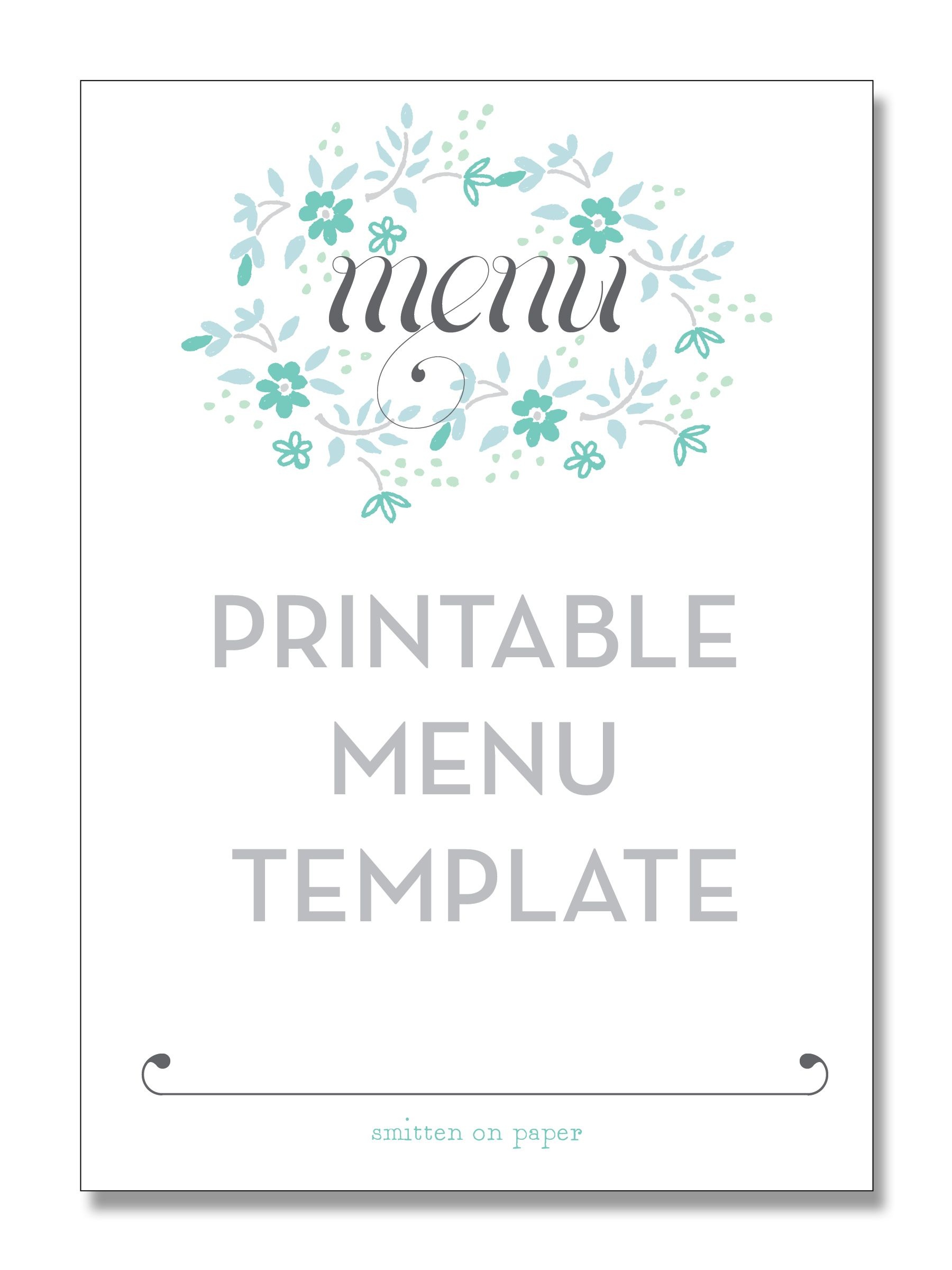 Freebie Friday: Printable Menu | Party Time! | Printable Menu, Menu - Free Printable Menu