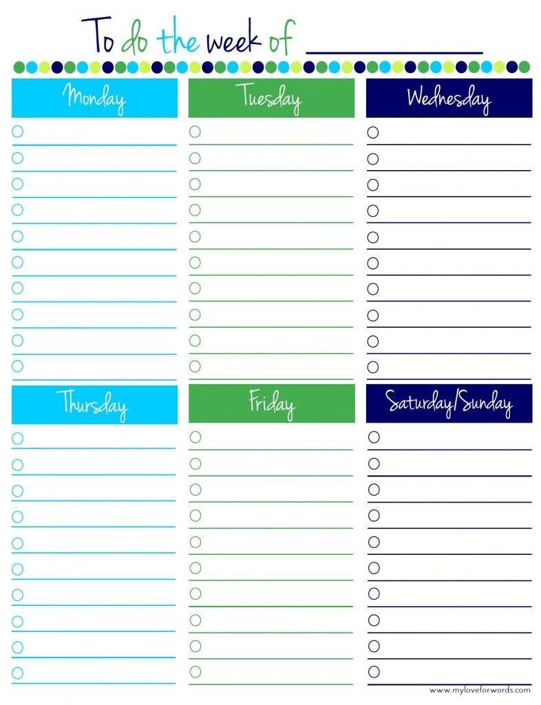 Freebie Friday: Weekly To Do List | Thrifty Thursday @ Lwsl | To Do - Weekly To Do List Free Printable