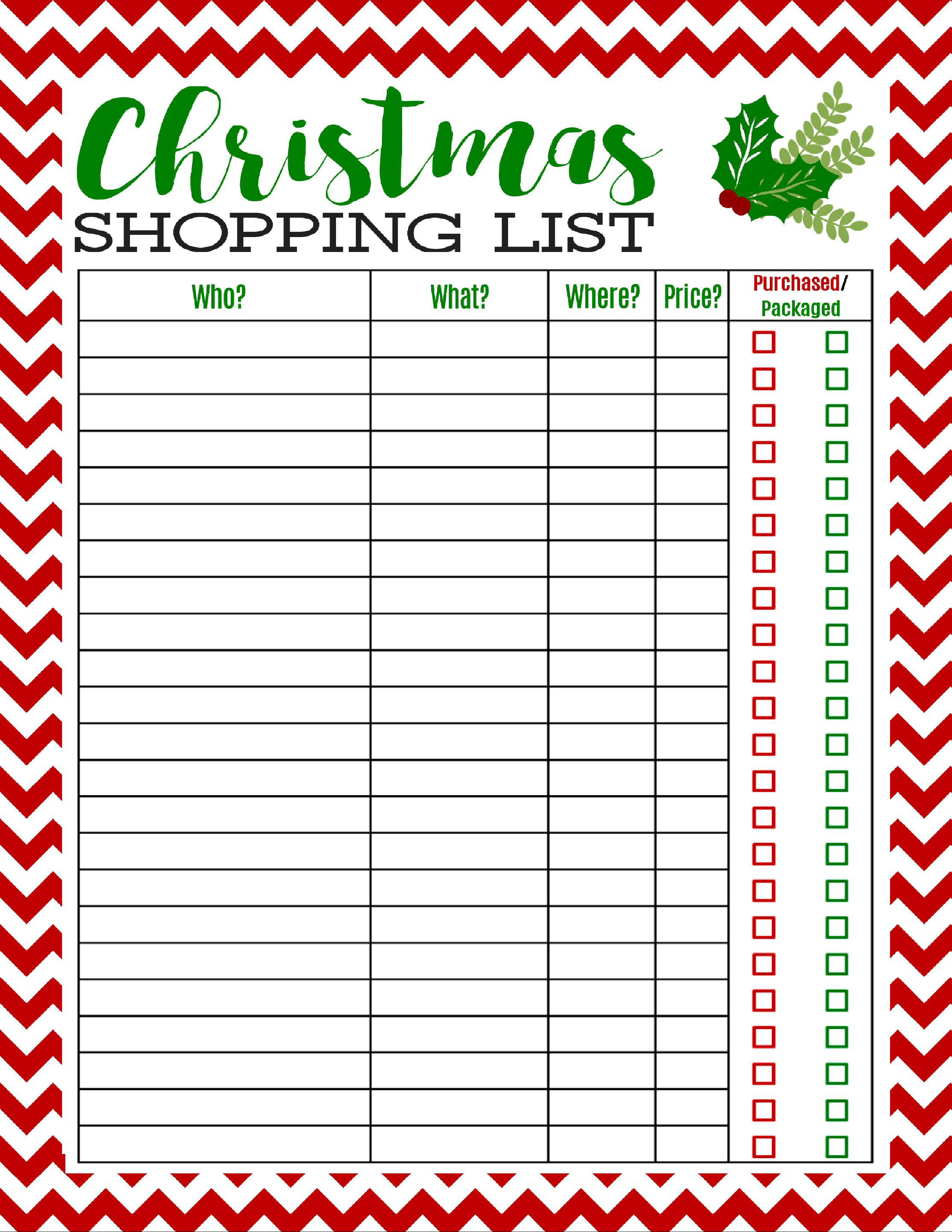 Freebie Printable Christmas Shopping List | Best Of Pinterest - Free Printable Christmas List Maker