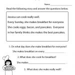 Freeeducation/worksheets For Second Grade |  Comprehension   Free Printable 3Rd Grade Reading Worksheets