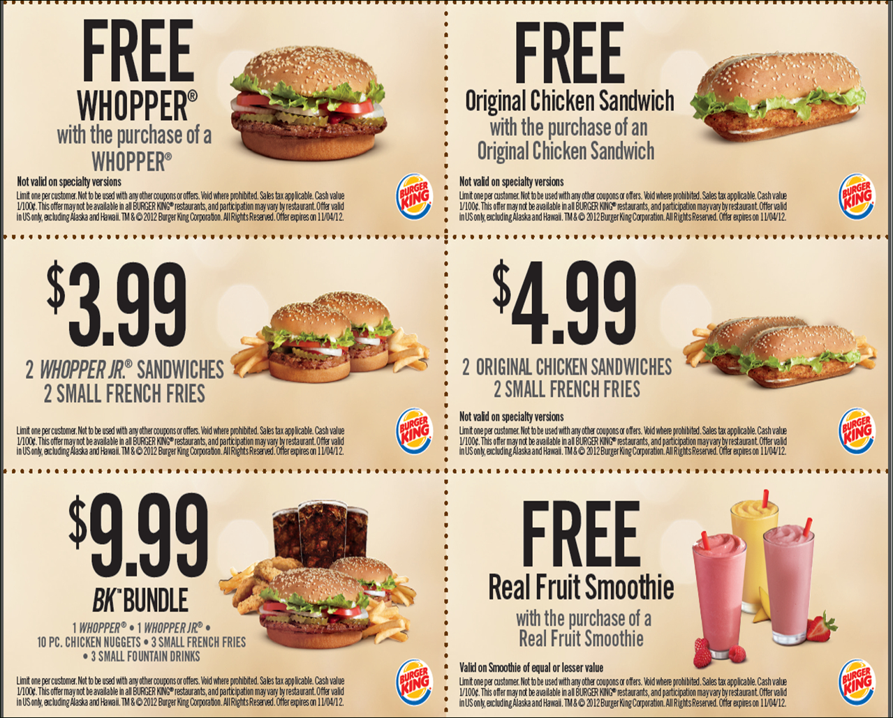 Sheet Burger King Printable Coupons May Burger King Free Coupons 