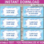 Frozen Party Food Labels | Place Cards | Winter Theme Birthday Party   Free Printable Buffet Food Labels