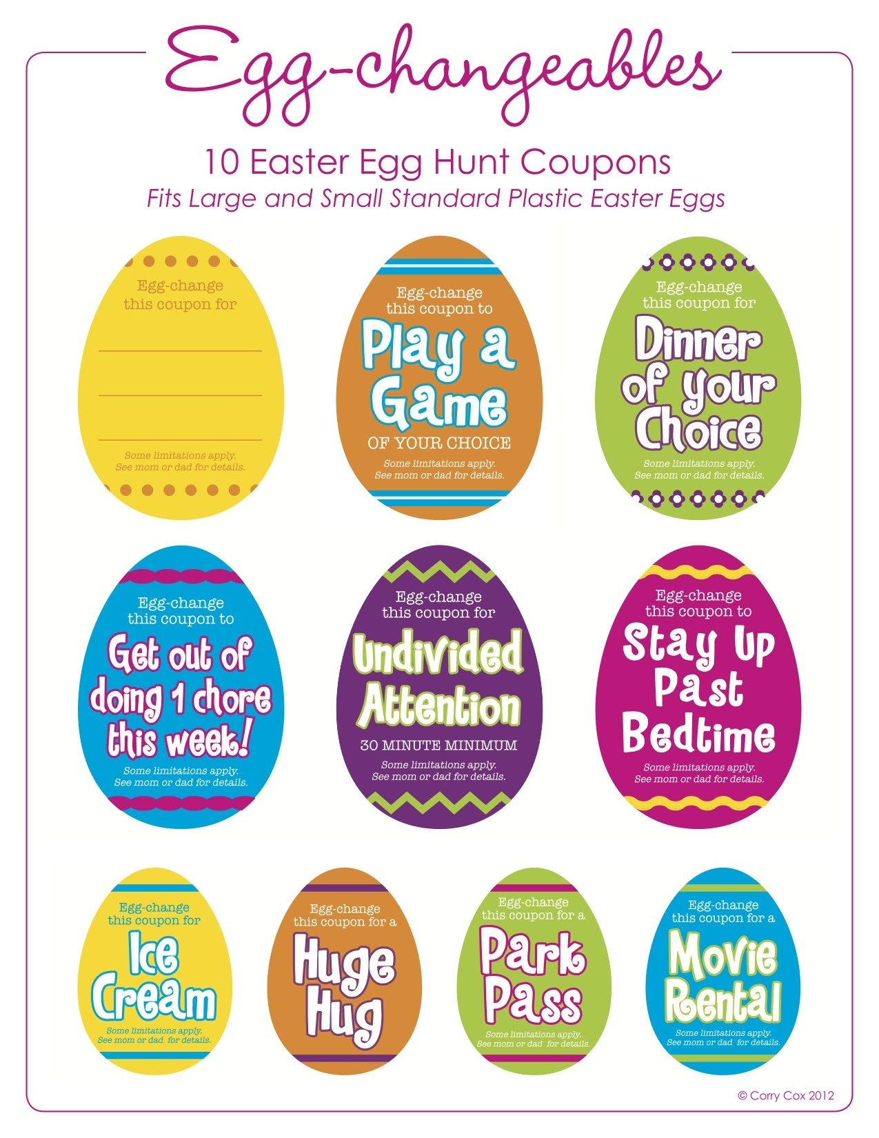Fun Things To Put In Your Egg Hunt! Easter Egg Fillers (Free - Free Printable Easter Stuff