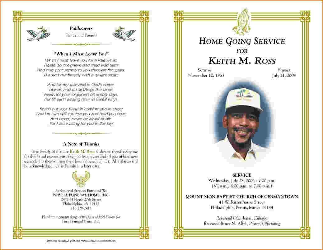 Funeral Program Template Word Free - Kaza.psstech.co - Free Printable Funeral Programs