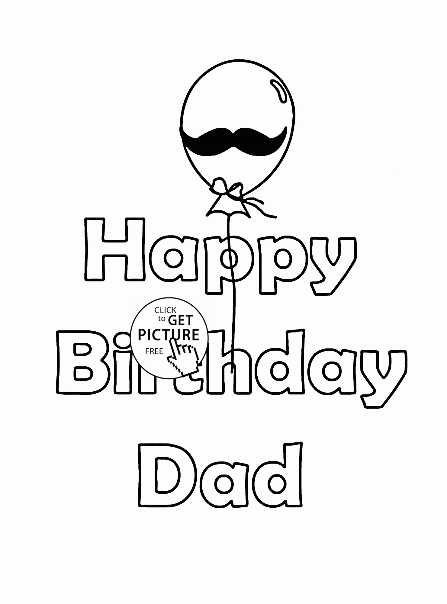 Funny Card Happy Birthday Dad Coloring Page For Kids, Holiday - Free Printable Happy Birthday Cards For Dad