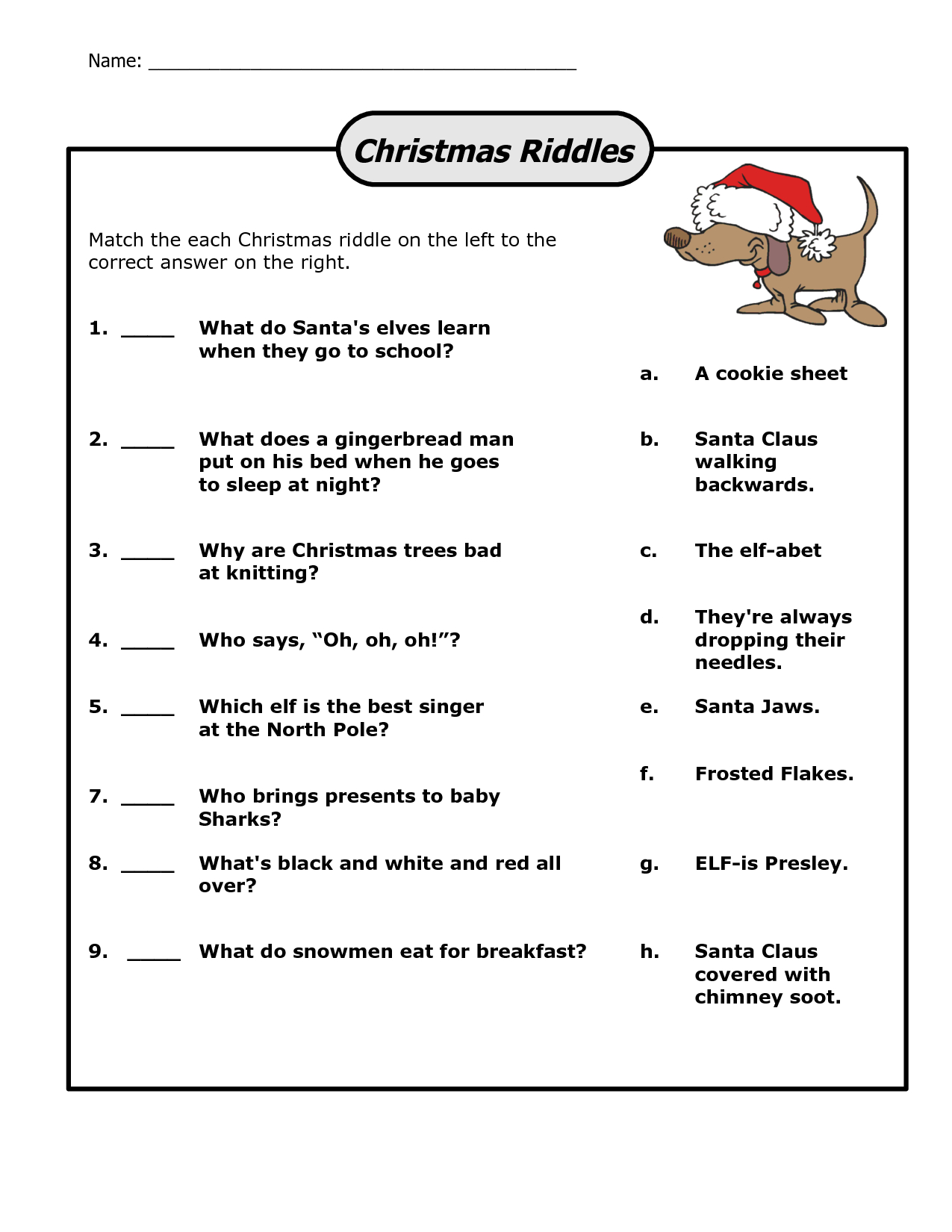 Free Printable Christmas Riddles Printable Templates