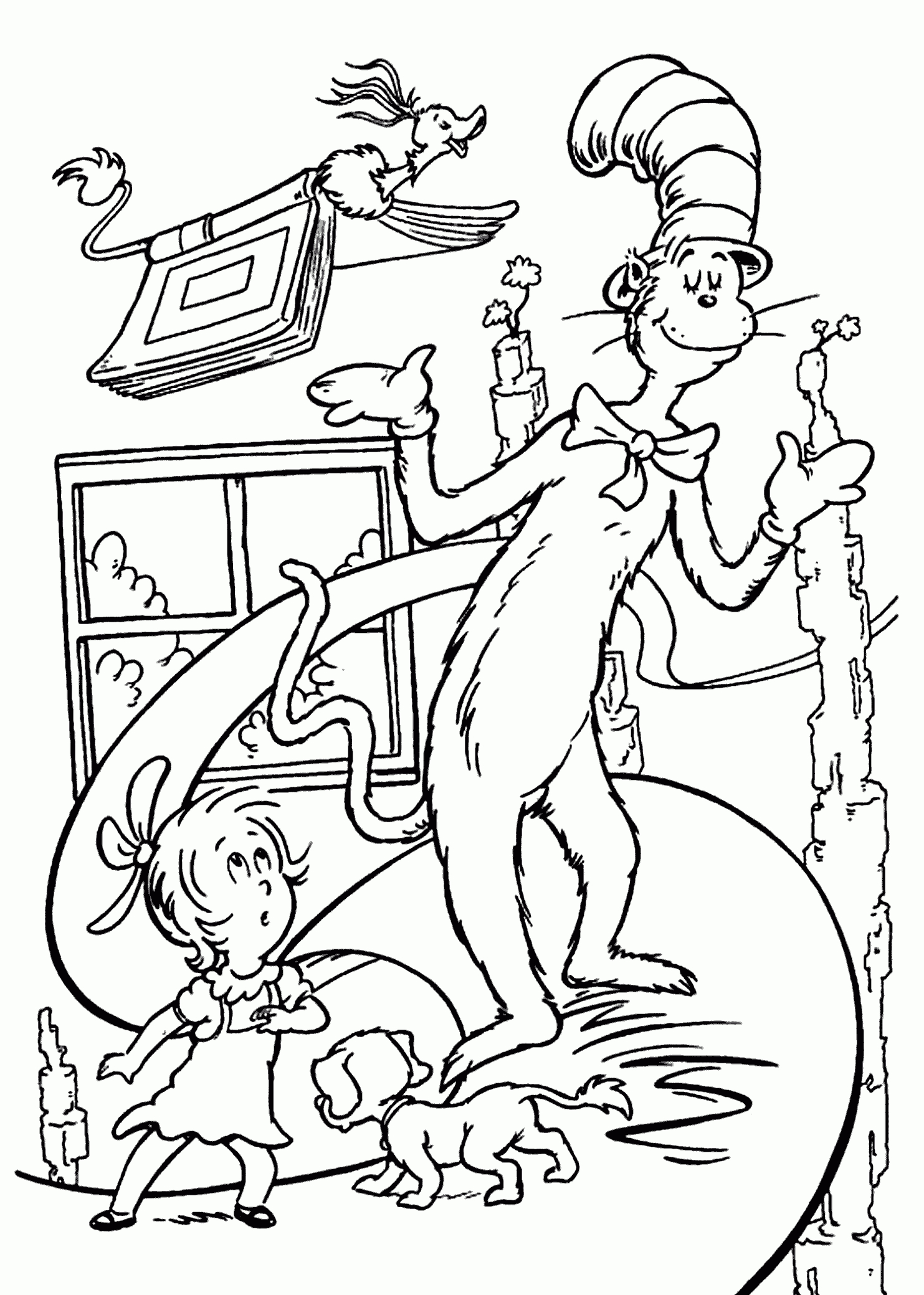Funny Сat In The Hat Coloring Pages For Kids, Printable Free - Dr - Free Printable Dr Seuss Coloring Pages