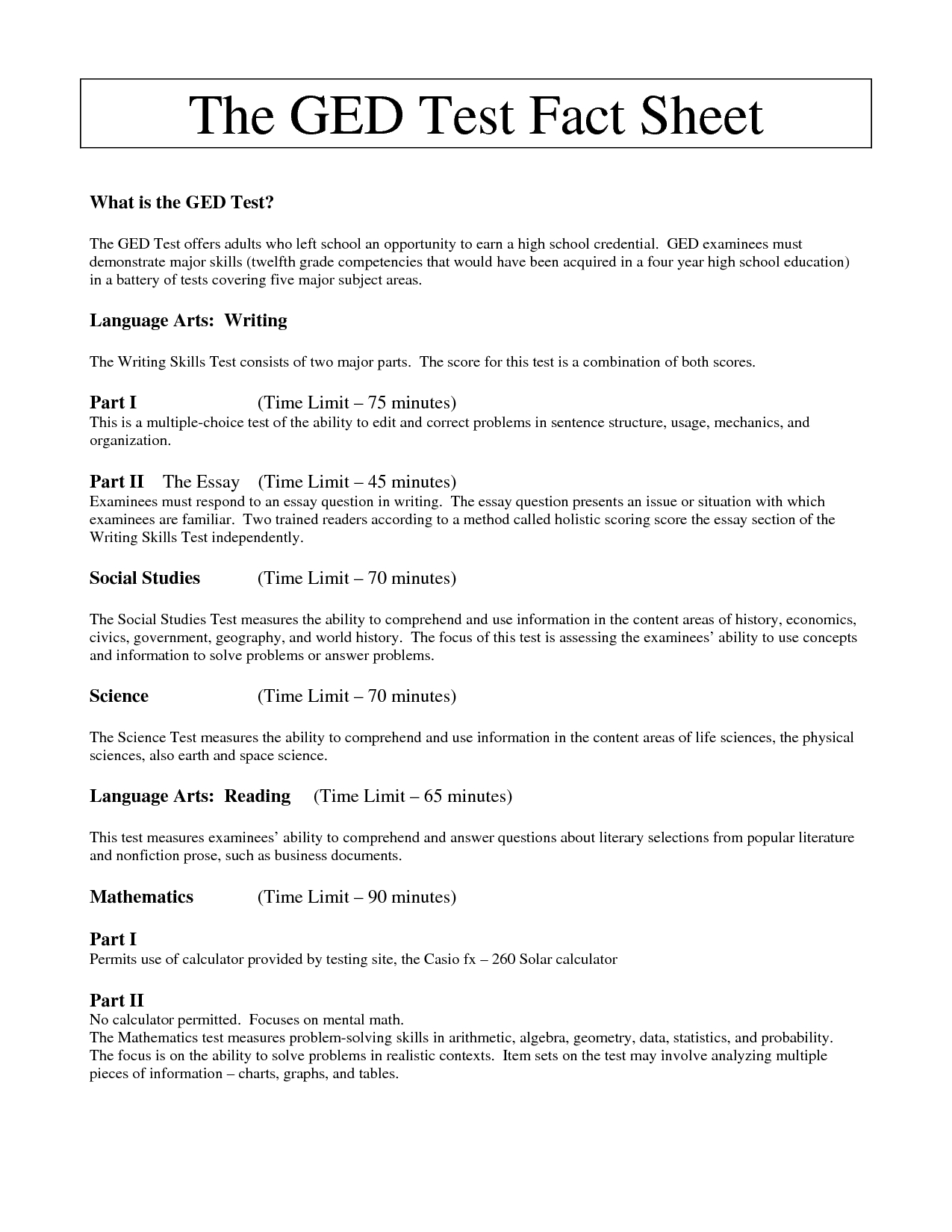 Ged Practice Test Score Chart - Best Picture Of Chart Anyimage - Free Printable Ged Science Worksheets