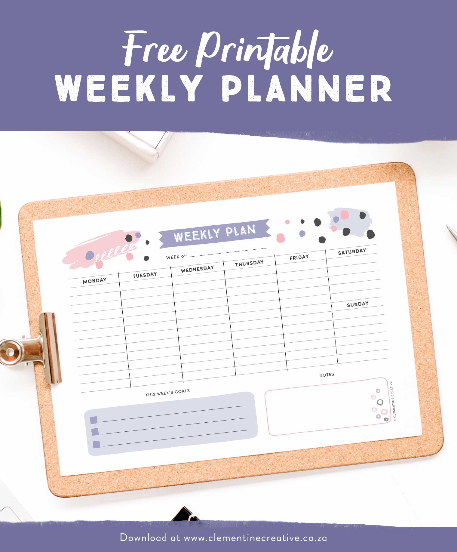 Get Organised With This Free Printable Weekly Planner - Cute - Free Printable Images