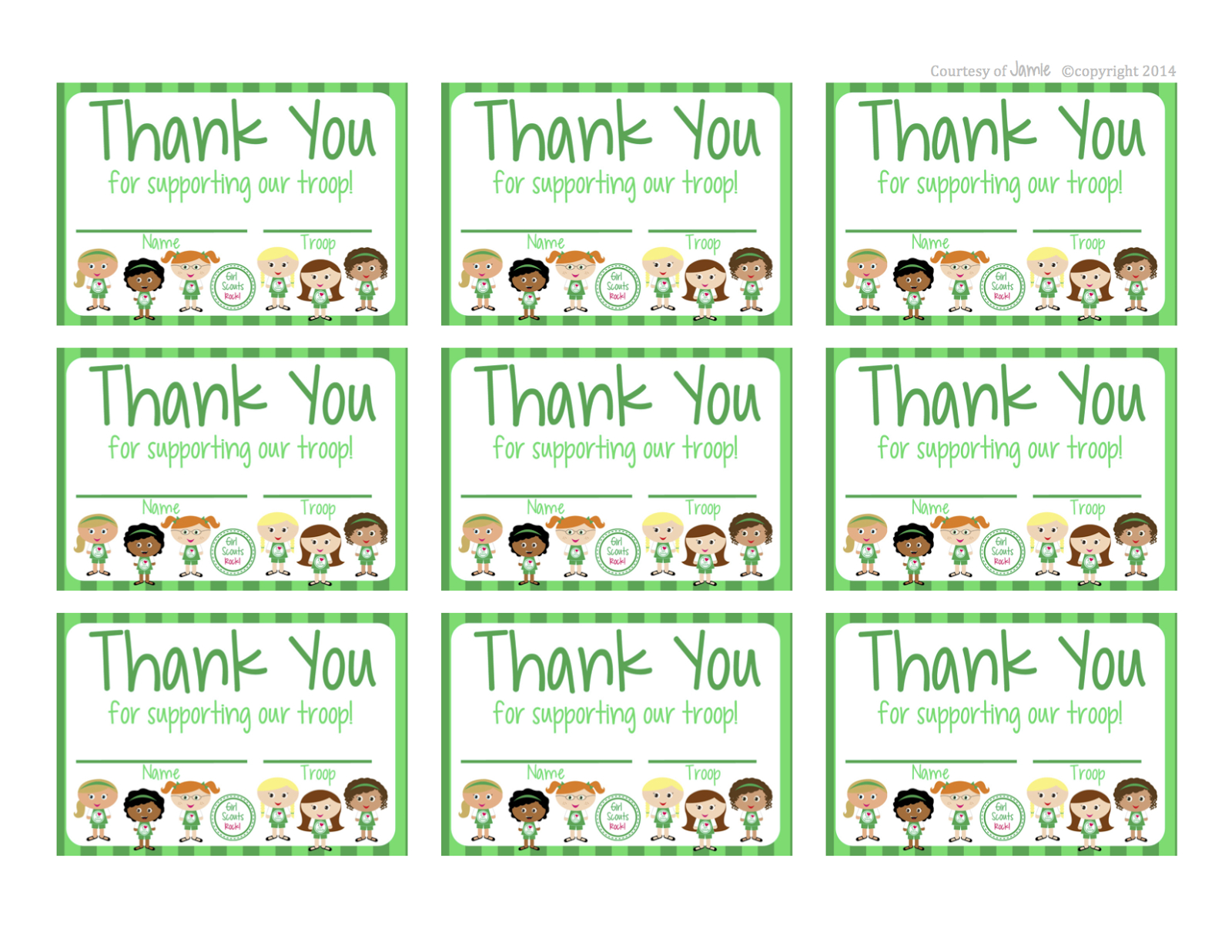Girl Scouts - Free Printable Thank You Cards | Girl Scouts | Brownie - Free Printable Eagle Scout Thank You Cards