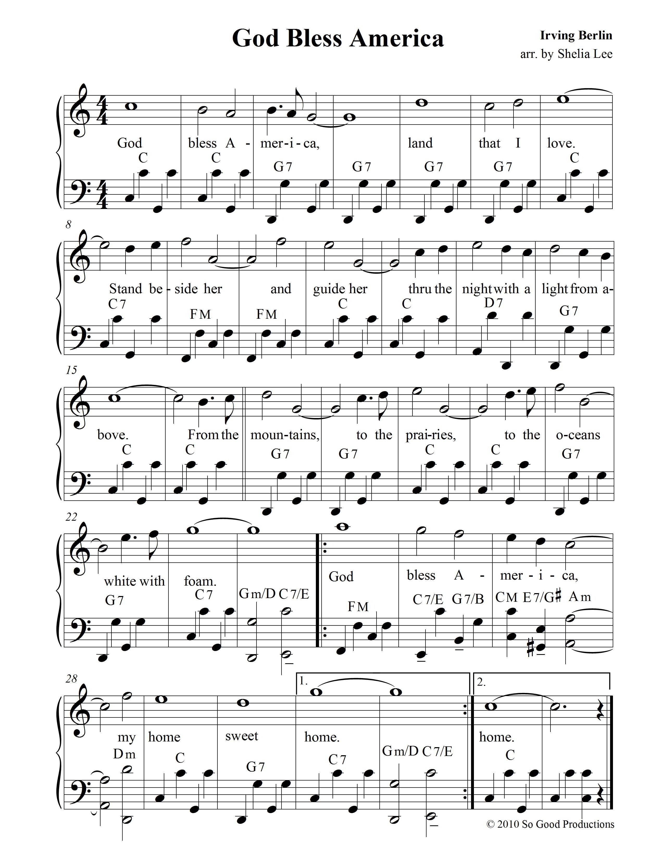God Bless America Sheet Music Free Pdf - Google Search | Patriotic - Free Printable Gospel Sheet Music For Piano