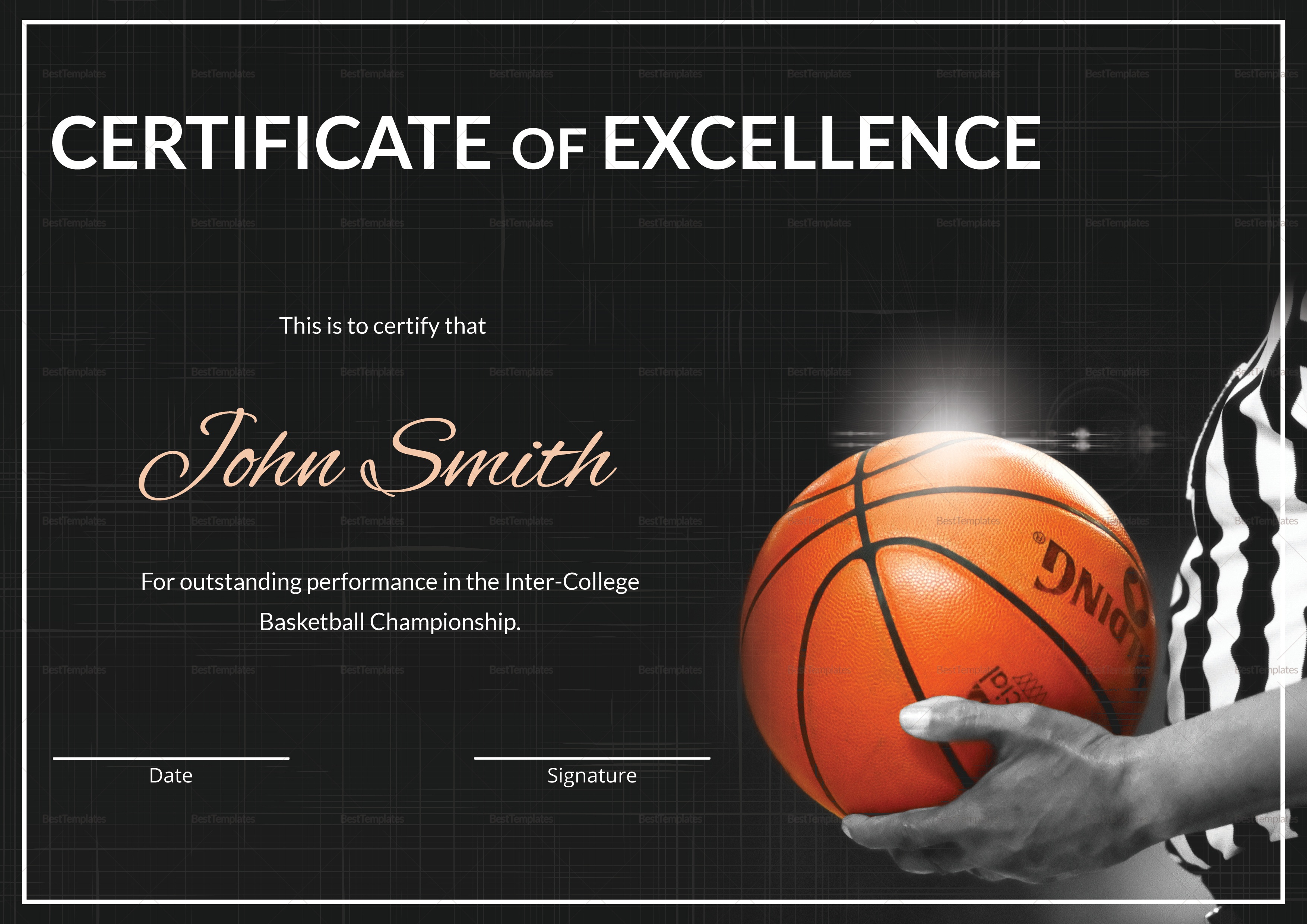 Great Basketball Certificate Template Images Gallery. Free Printable - Basketball Participation Certificate Free Printable