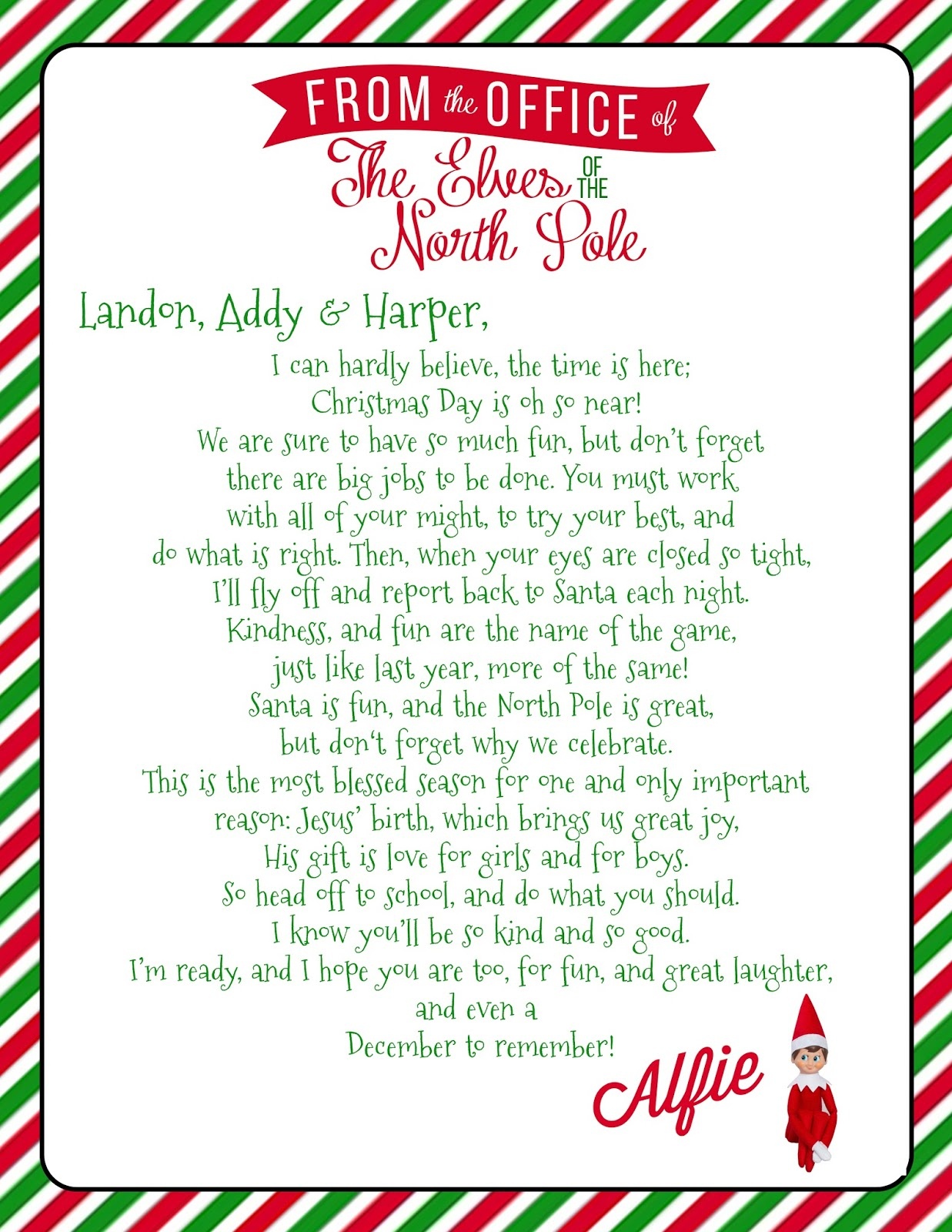 Growing Up Godbold: {Elf On The Shelf} Welcome Letter With Free - Free Printable Elf On The Shelf Letter