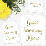 Guess How Many Kisses Game Card And Sign Bridal Shower Game | Etsy   How Many Kisses Game Free Printable