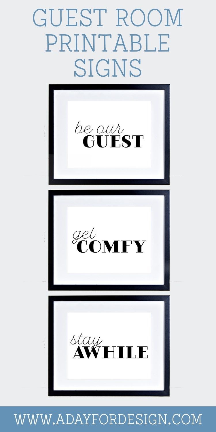 Guest Room Printable Signs: Be Our Guest, Get Comfy, And Stay Awhile - Free Printable Bedroom Door Signs