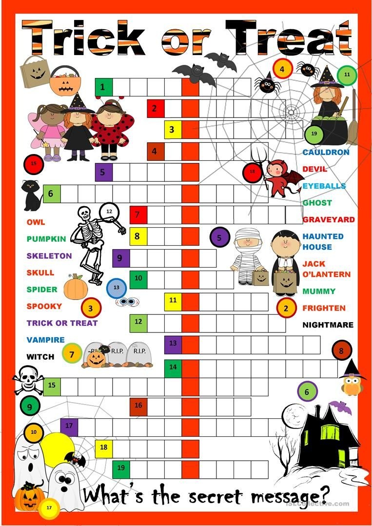 Halloween Crossword Printable Free Free Printable A To Z