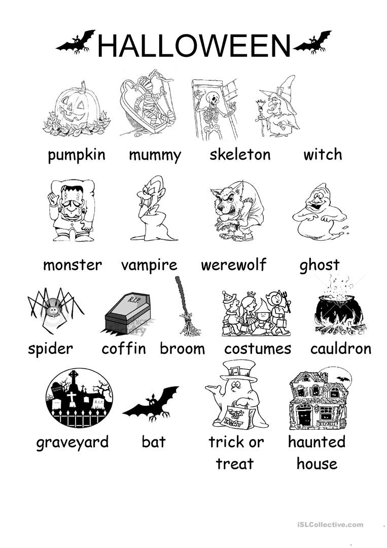 Halloween Vocabulary Worksheet - Free Esl Printable Worksheets Made - Free Printable French Halloween Worksheets