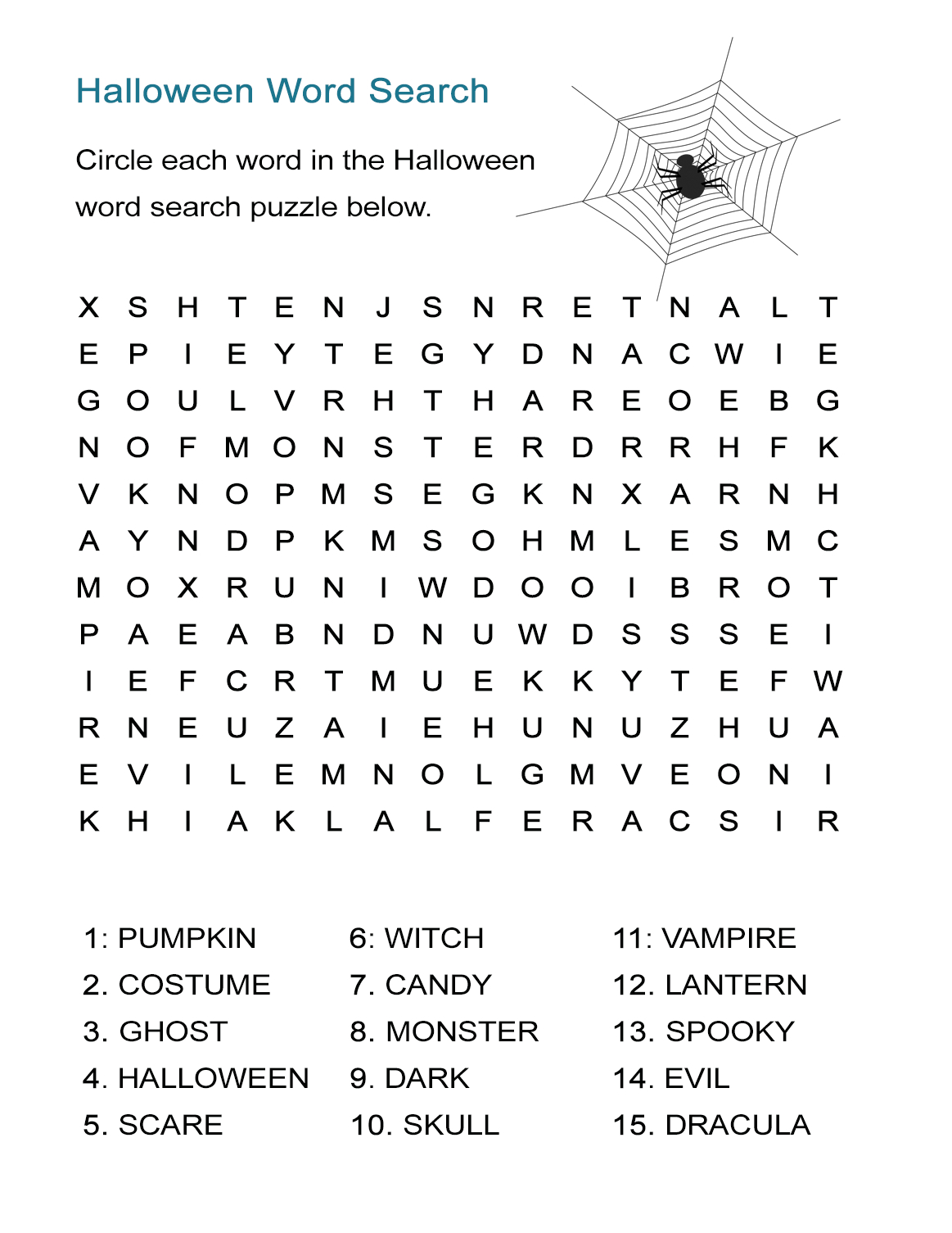 Halloween Word Search Puzzle: Find The Halloween Vocabulary In This - Free Printable Word Search Puzzles