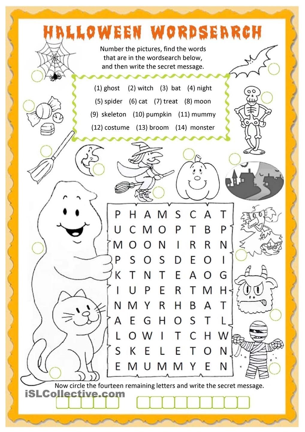 Halloween Wordsearch Worksheet - Free Esl Printable Worksheets Made - Free Printable French Halloween Worksheets