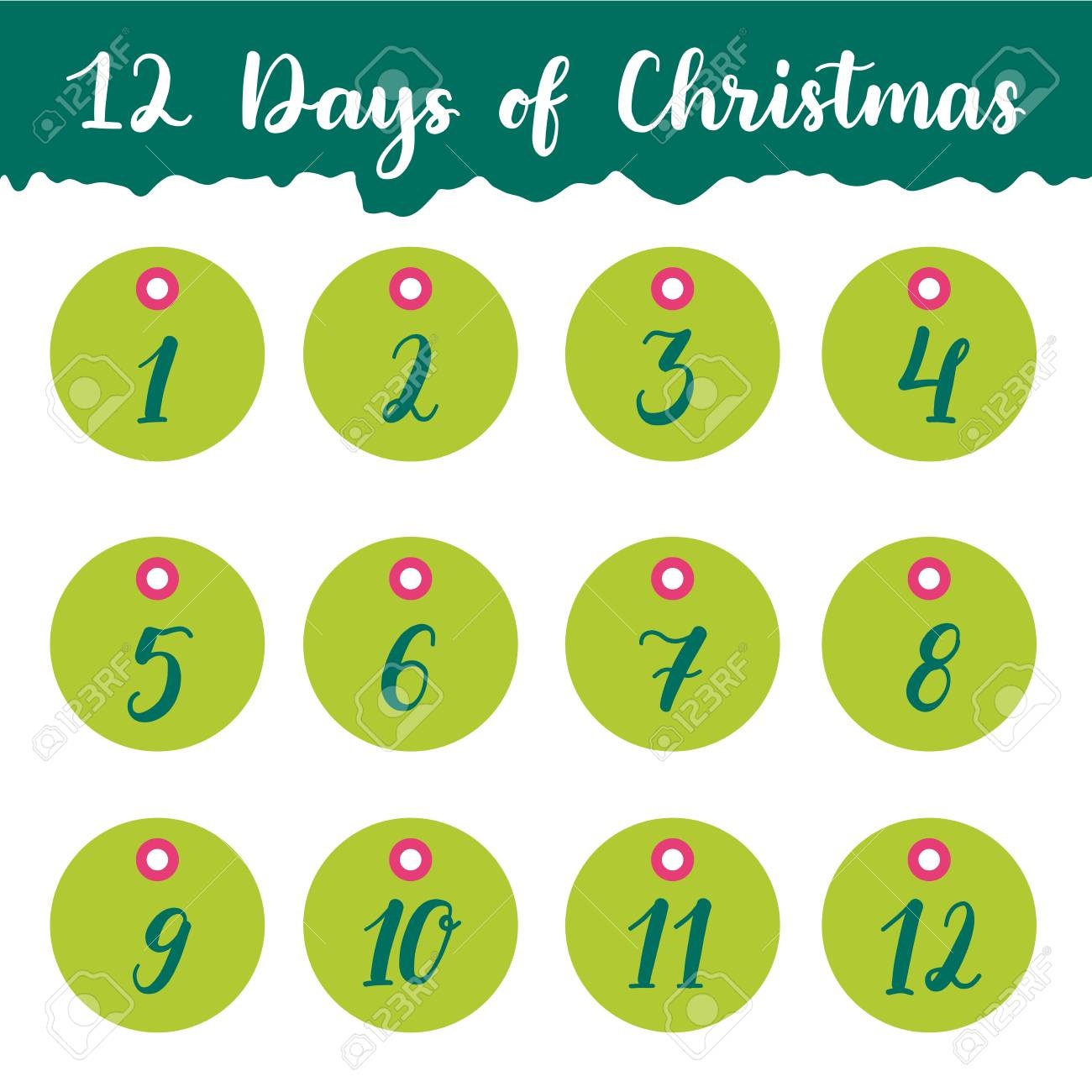 Hand Drawn 12 Days Of Christmas Holiday Gift Tags Collection - Free Printable 12 Days Of Christmas Gift Tags