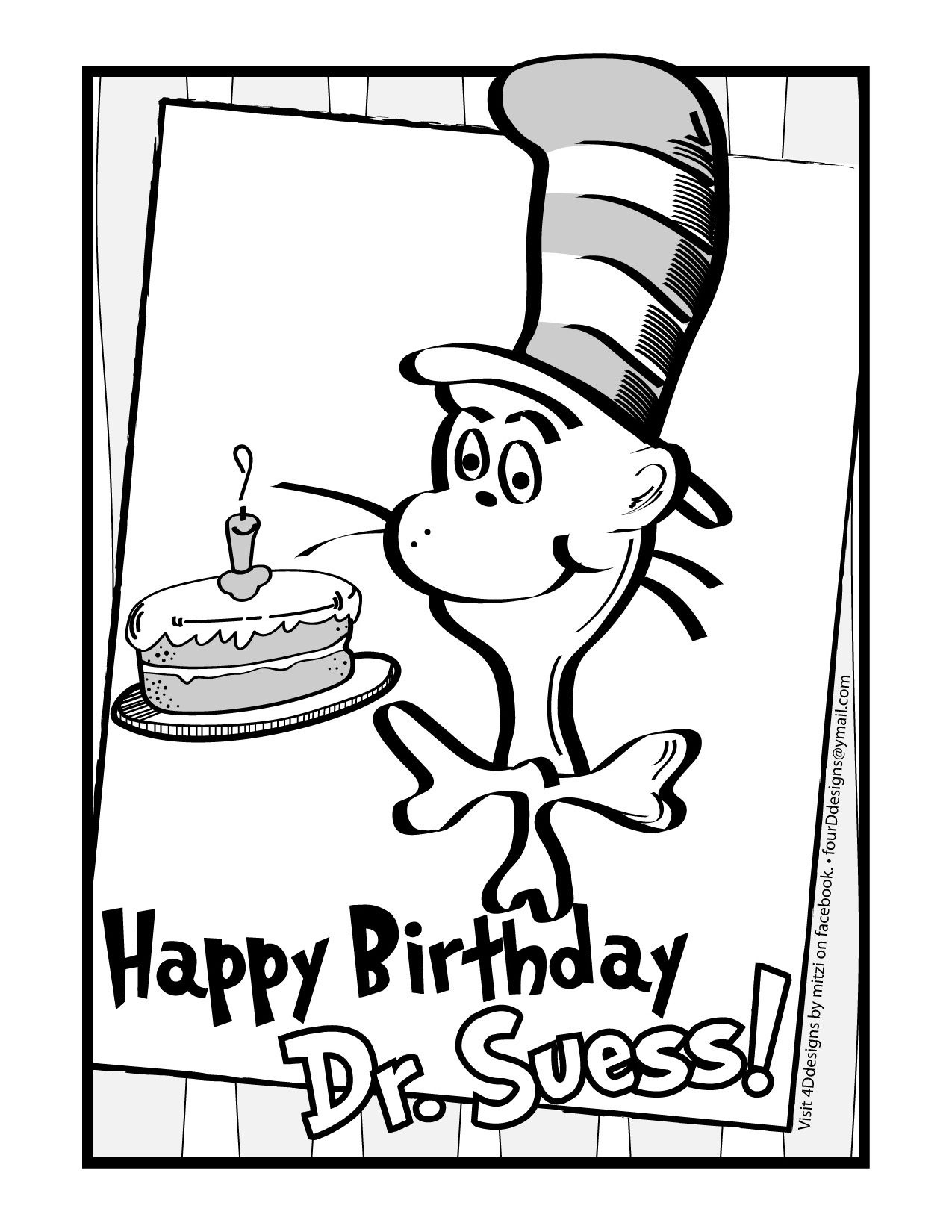 Happy Birthday Dr. Suess! Coloring Page • Free Download | Dr Seuss - Free Printable Dr Seuss Coloring Pages