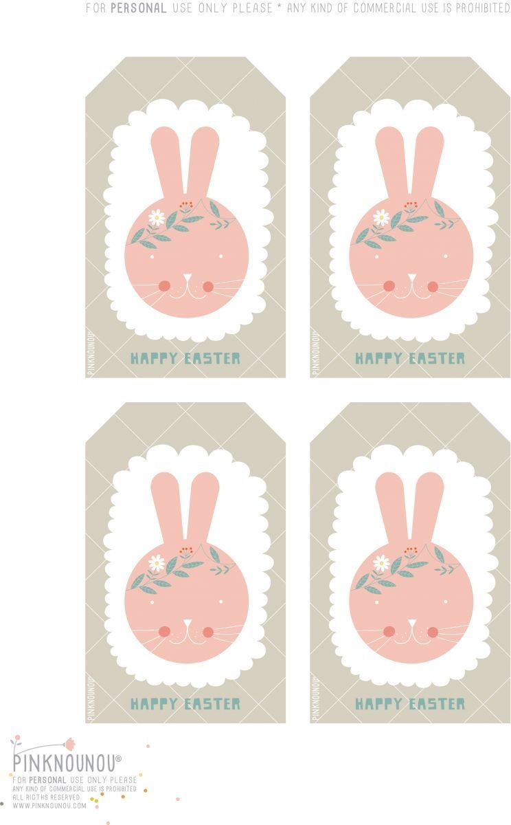 Happy Easter Free Printable Bunny Tags | Cute Printables | Easter - Free Printable Easter Tags