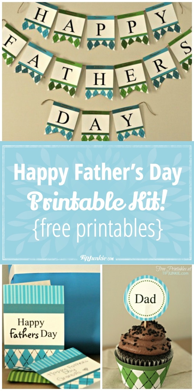 Happy Father&amp;#039;s Day Printable Decor Kit! {Free Printables} – Tip Junkie - Happy Father Day Banner Printable Free