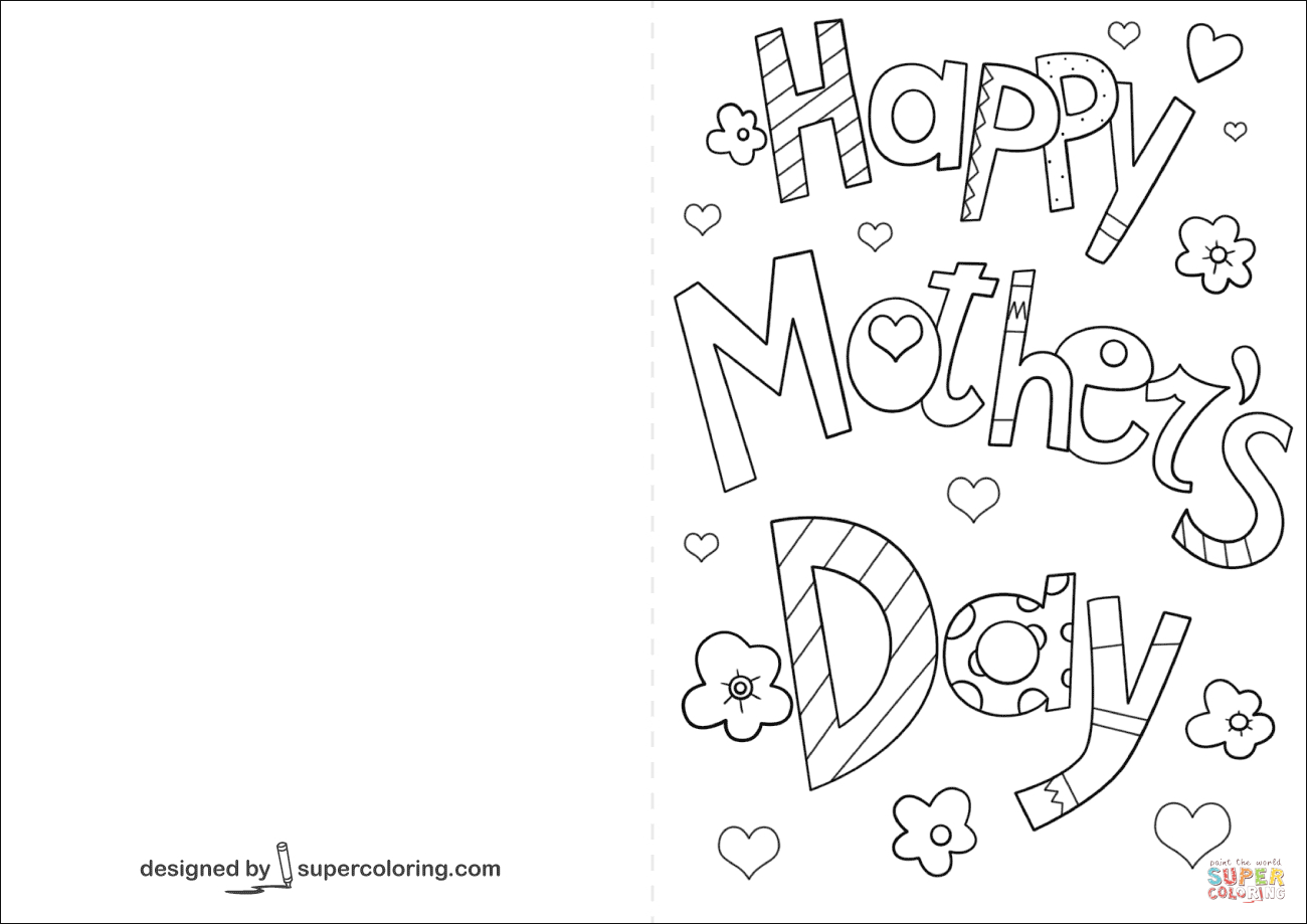 Happy Mother&amp;#039;s Day Card Coloring Page | Free Printable Coloring Pages - Free Printable Mothers Day Coloring Cards