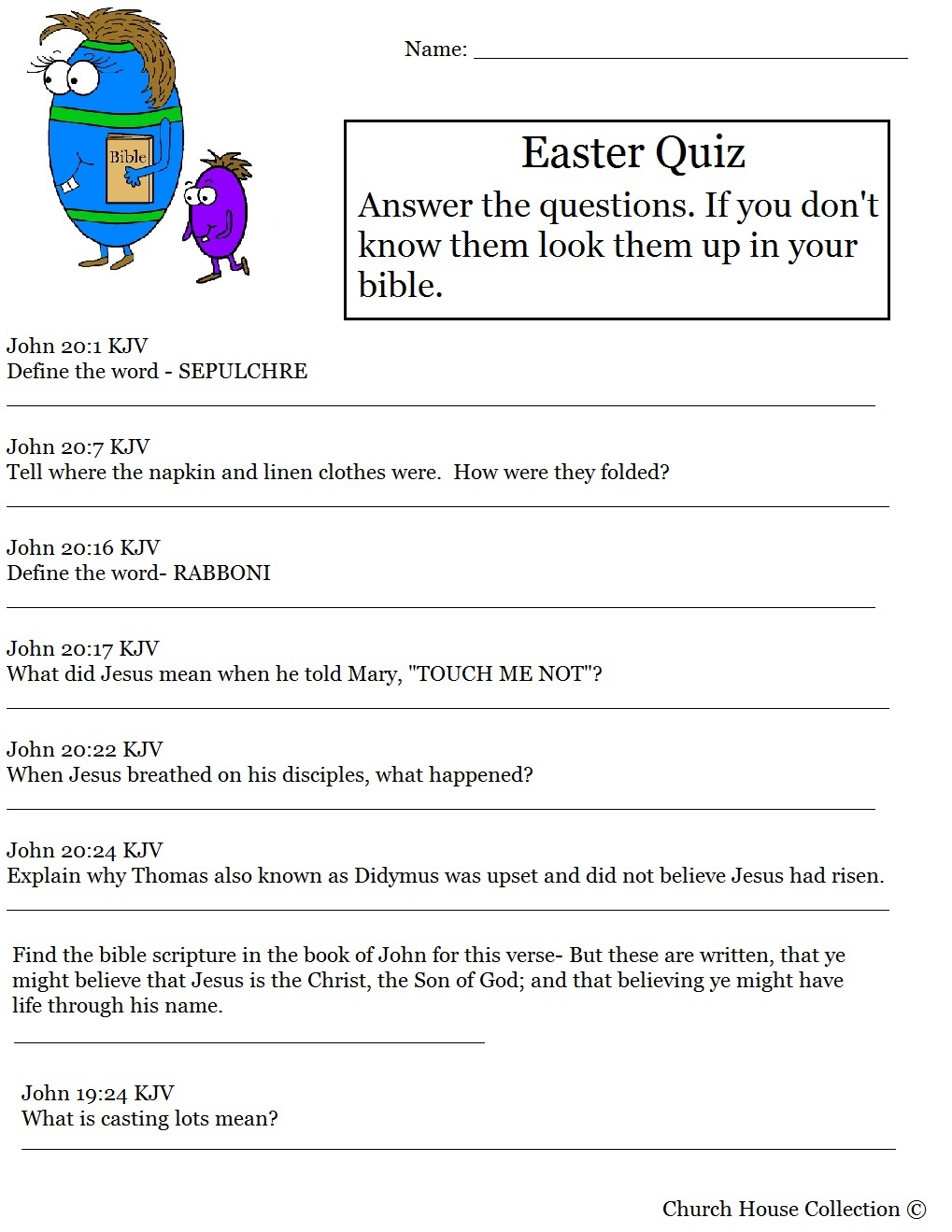 Hard Easter Quiz On Resurrection Of Jesus - Free Bible Questions And Answers Printable
