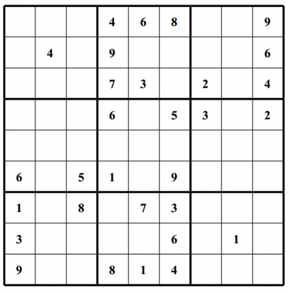 Hard Puzzle | Free Sudoku Puzzles | Printable Sudoku 4 Per Page - Free Printable Sudoku Puzzles