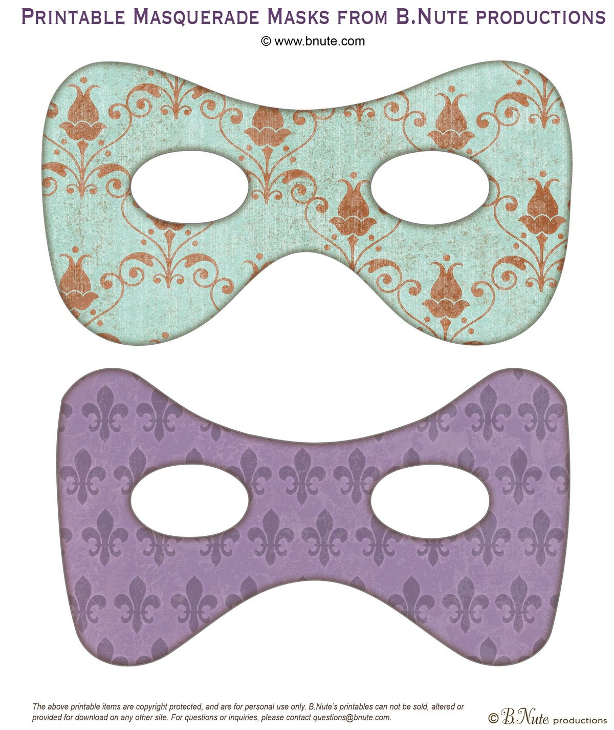 Have Your Guests Come In Masks! | Free Printable Masquerade Masks. I - Free Printable Masquerade Masks