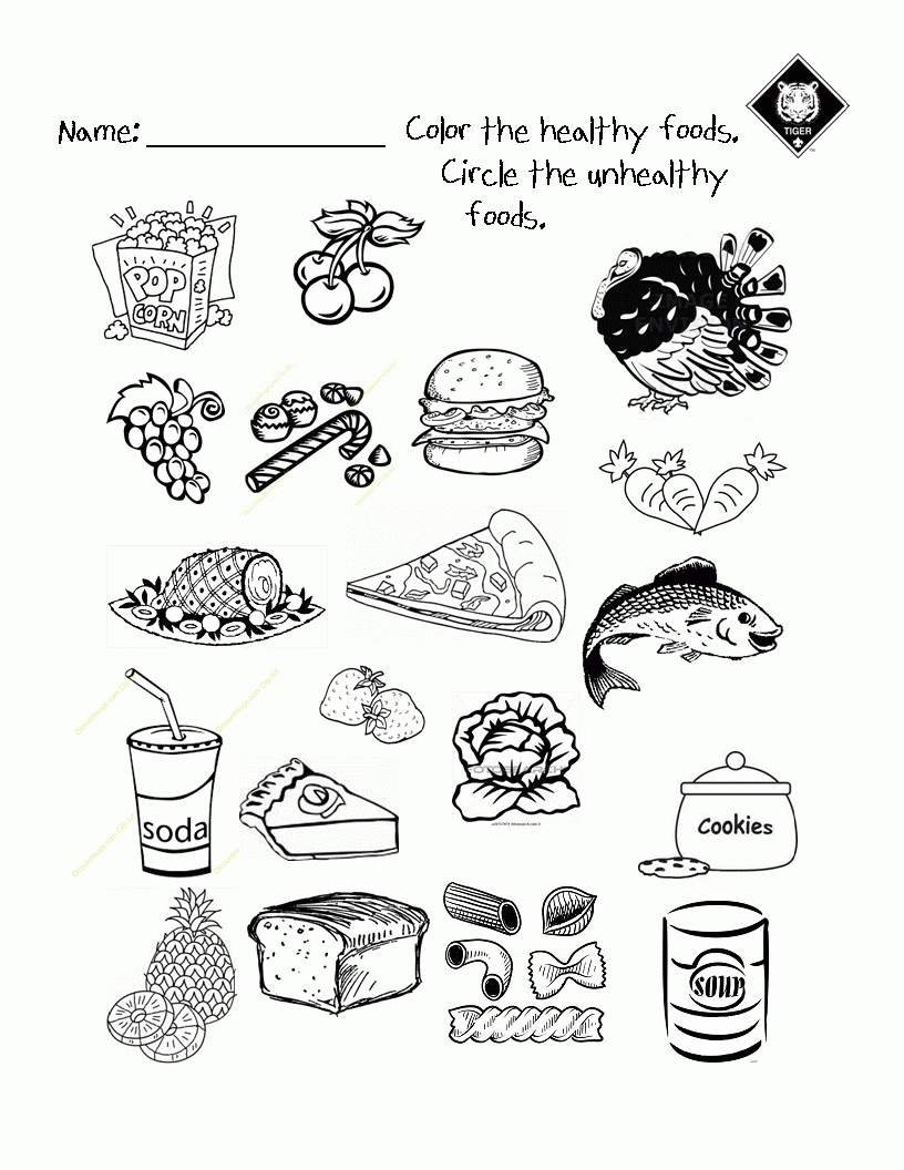 Healthy Vs Unhealthy Food Choices Worksheet. Use It As A Warm Up - Free Printable Healthy Eating Worksheets