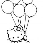 Hello Kitty With Balloons Coloring Page | Free Printable Coloring Pages   Free Printable Pictures Of Balloons