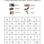 Hibernating Word Search Suitable For Prek | Hibernation | Kids Word   Free Printable Hibernation Worksheets