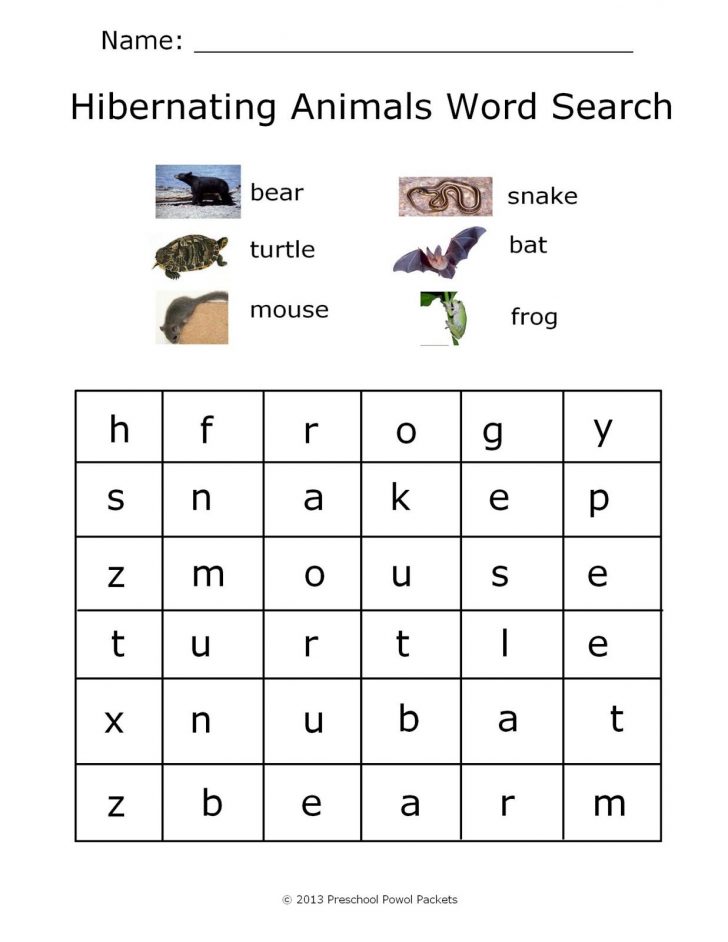 Free Printable Hibernation Worksheets