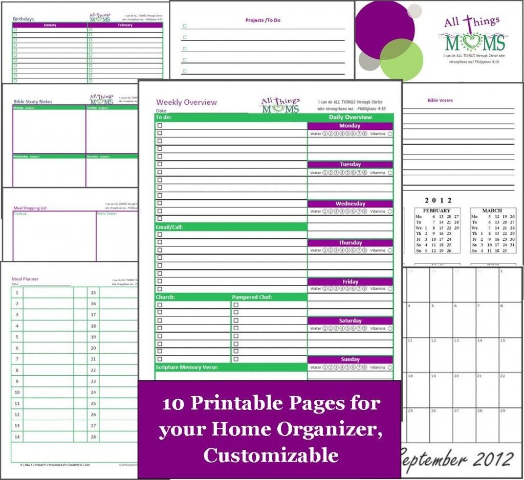 Home Organization Printables | Home Organizer- Free Printable | All - Free Printable Home Organizer Notebook