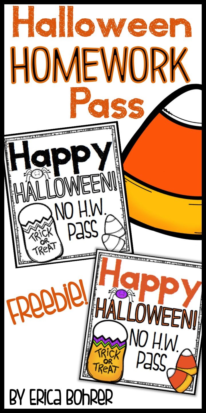 Homework Pass Halloween Printable – Festival Collections - Free Printable Halloween Homework Pass