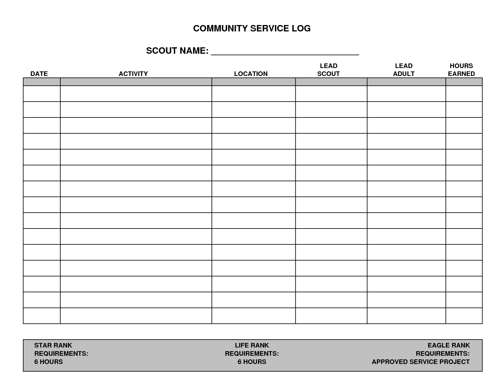 Hourly Log Template. Free Car Rental Reservation Template. Hourly - Free Printable Community Service Log Sheet