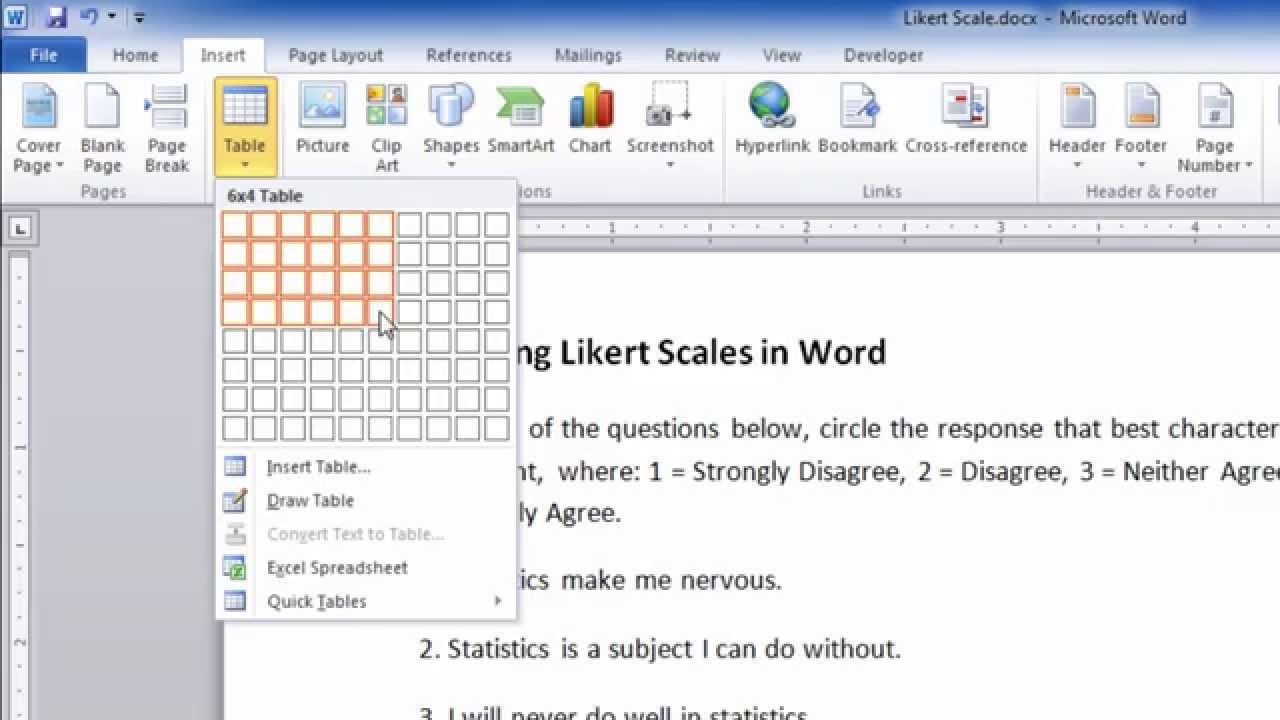 How To Create A Likert Scale/questionnaire In Word - Youtube - Free Printable Survey Generator