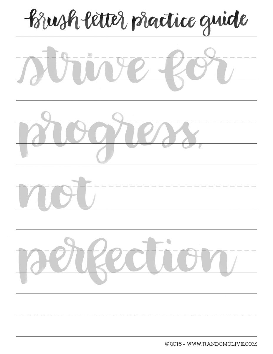 How To Do Brush Lettering The Easy Way: Free Printable Practice - Calligraphy Practice Sheets Printable Free