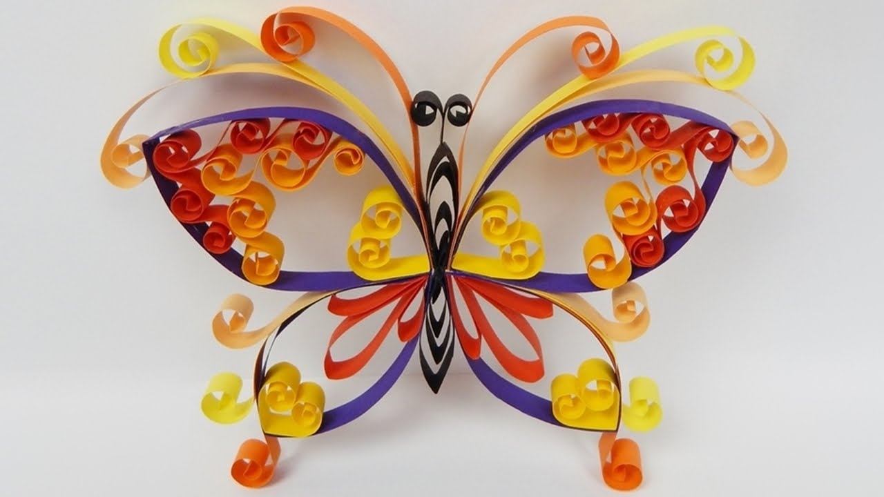 How To Make A Quilling Butterfly Diy (Tutorial + Free Pattern) - Youtube - Free Printable Quilling Patterns